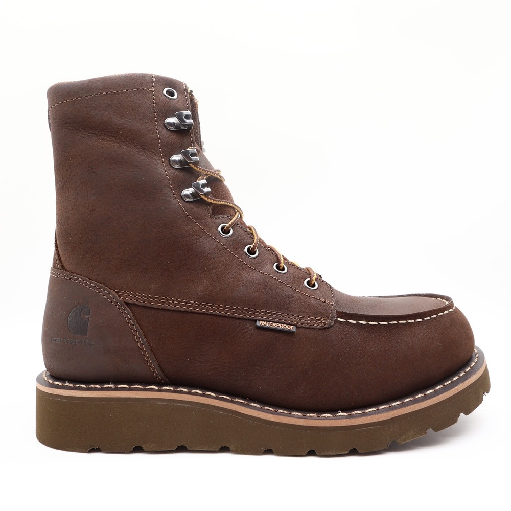 Carhartt Mens Modern Waterproof 8 Inch Wedge Work Boots Brown Leather 10.5 M NIB - Picture 13 of 16